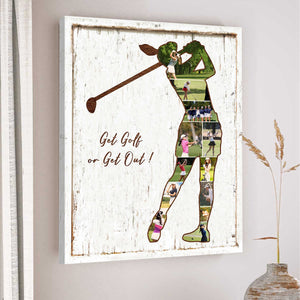 Personalized Golf Collage Canvas Poster,Golf Gifts For Women Golfer