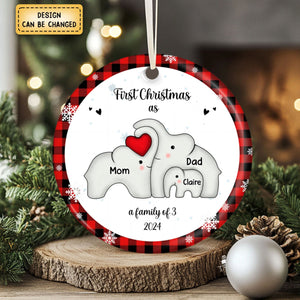 Personalized Elephant First Christmas as a Family Ornament