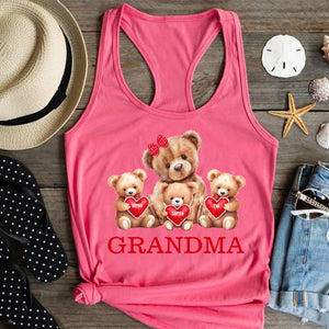 Personalized Grandma Bear With Cute Little Bear Kids Tank Top