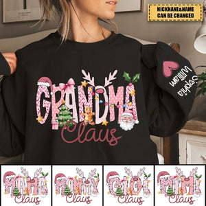 Pink Trend Gigi Claus Personalized Sweatshirt - Best Family Christmas Gift for Grandma