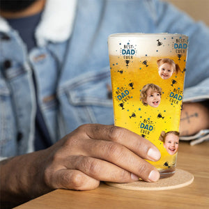 Best Dad Ever - Personalized Photo Beer Glass