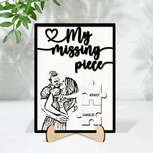 My Missing Piece Gift For Her Gift For Him Personalized 2-Layer Wooden Plaque