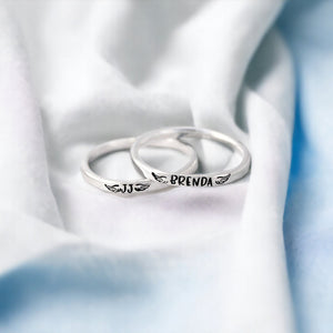 Personalized Angel Wings Memorial Ring