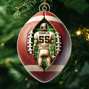 Personalized Football Player Acrylic Ornament, Christmas Gift For Football Players, Football Fans