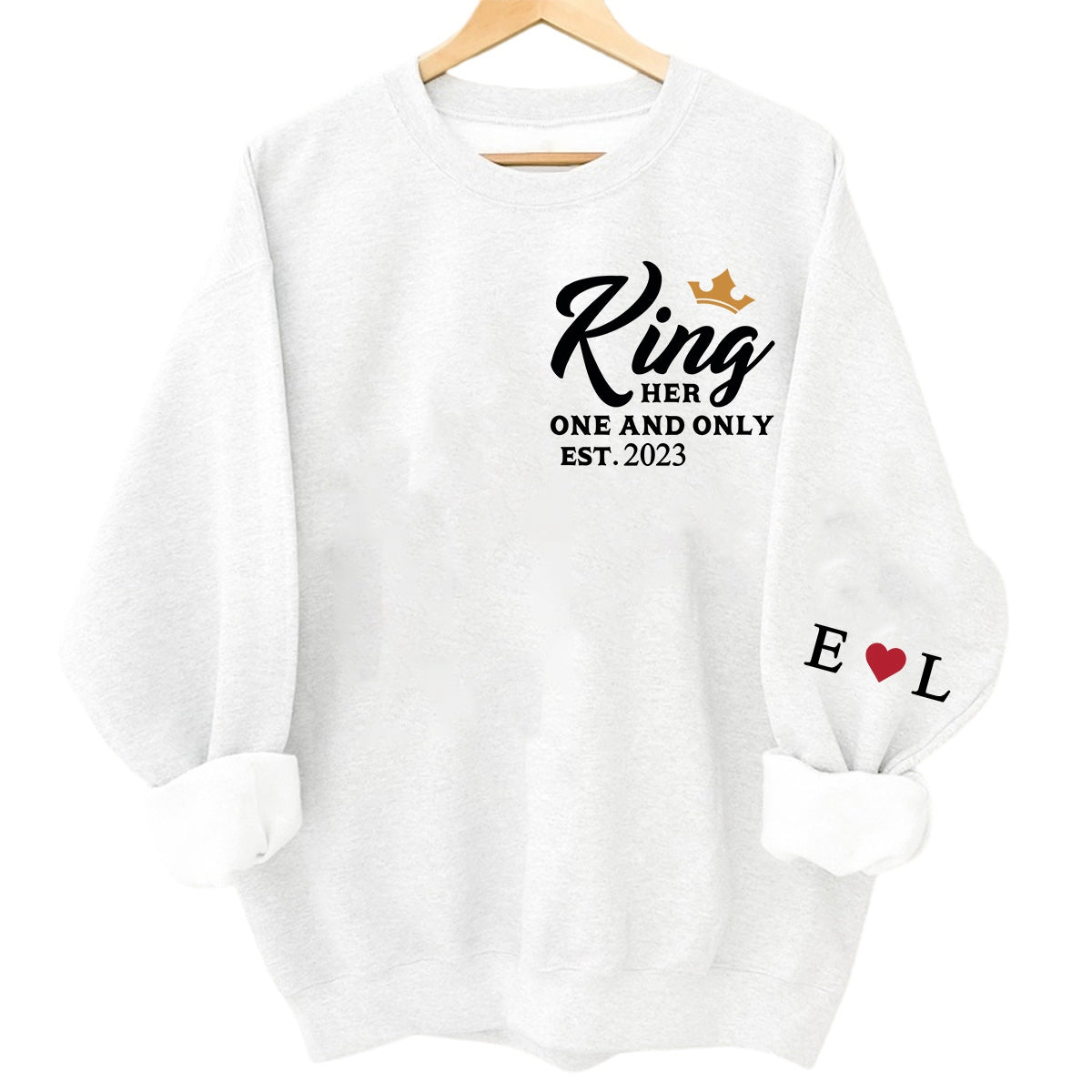 King And Queen Couple, Personalized Sweatshirt,Gift for Couple