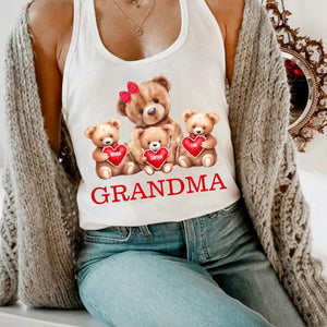 Personalized Grandma Bear With Cute Little Bear Kids Tank Top