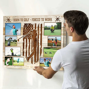 Personalized US Golf Photo Collage Poster, Golf Player Gift, Golf Clubs Gift