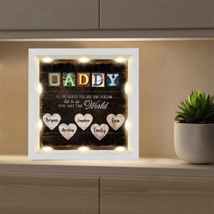 Personalized Light Shadow Box-Daddy, You Are The World