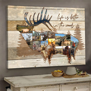 Personalized Elk Hunting Photo Collage Poster - Gift For Hunter