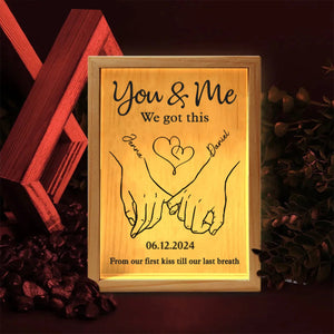 Together Forever From Our First Kiss Till Our Last Breath - Couple Personalized Frame Light Box