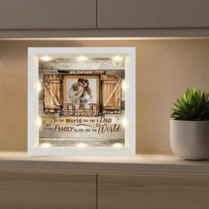 Personalized Light Shadow Box - To Our Family You are the World Father's Day Gift