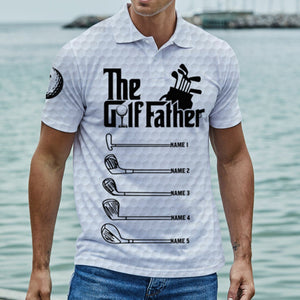 The Golf Father Grandfather - Best Dad By Par - Personalized Polo Shirt