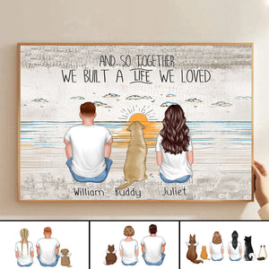 You Me And The Dogs Beach Outline Personalized Poster