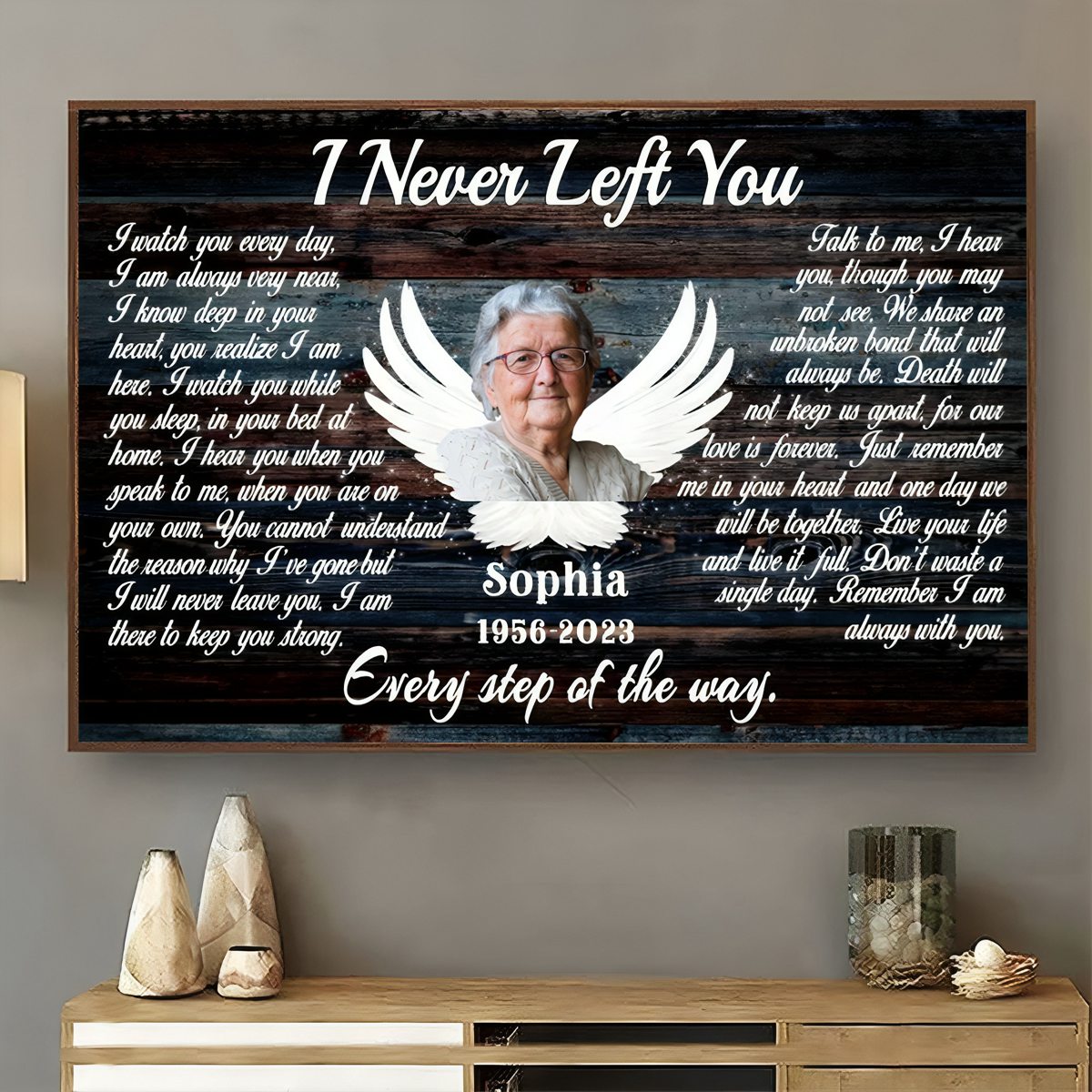 Personalized Angel Wings I Never Left You Love Canvas Prints