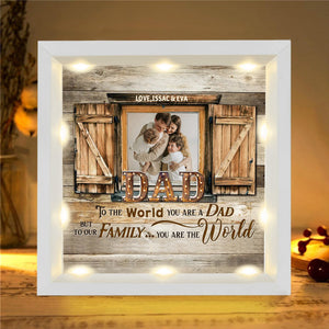 Personalized Light Shadow Box - To Our Family You are the World Father's Day Gift