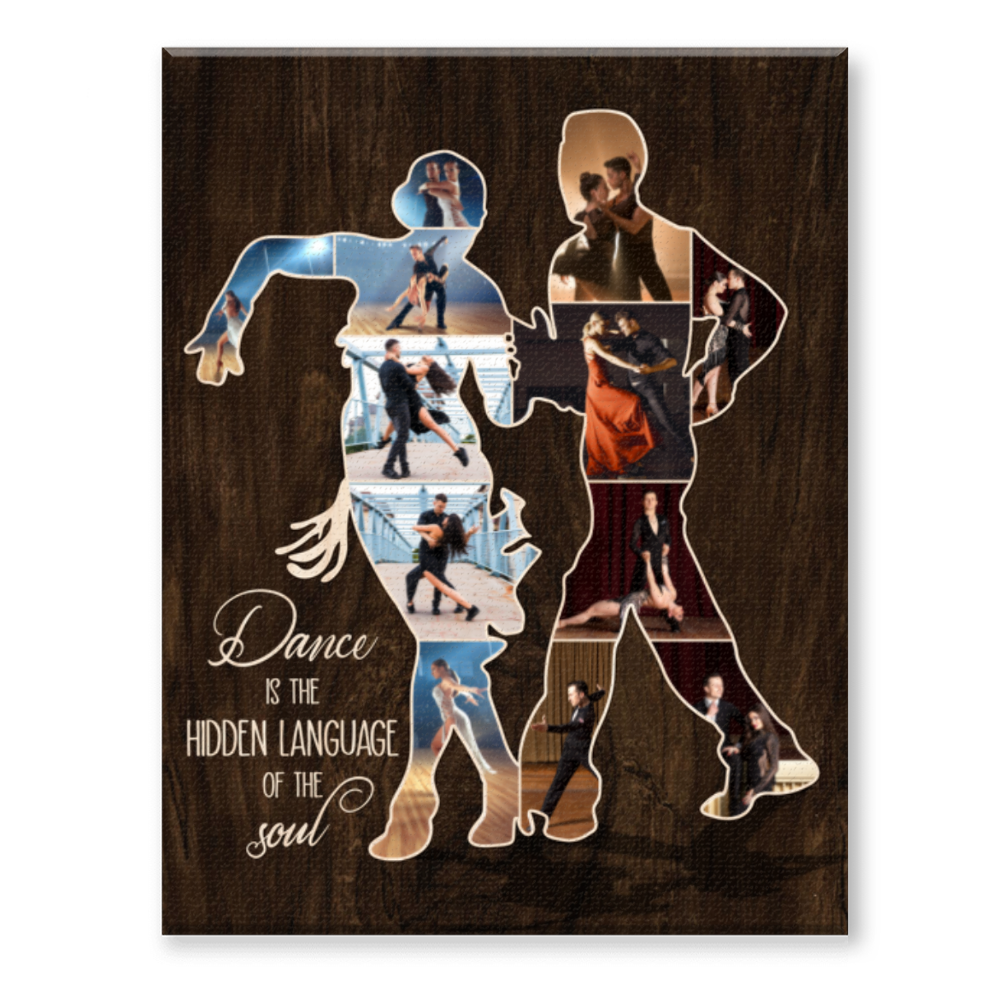 Dance Is The Hidden Language Of The Soul - Personalized Dancing Couple Photo Collage Canvas