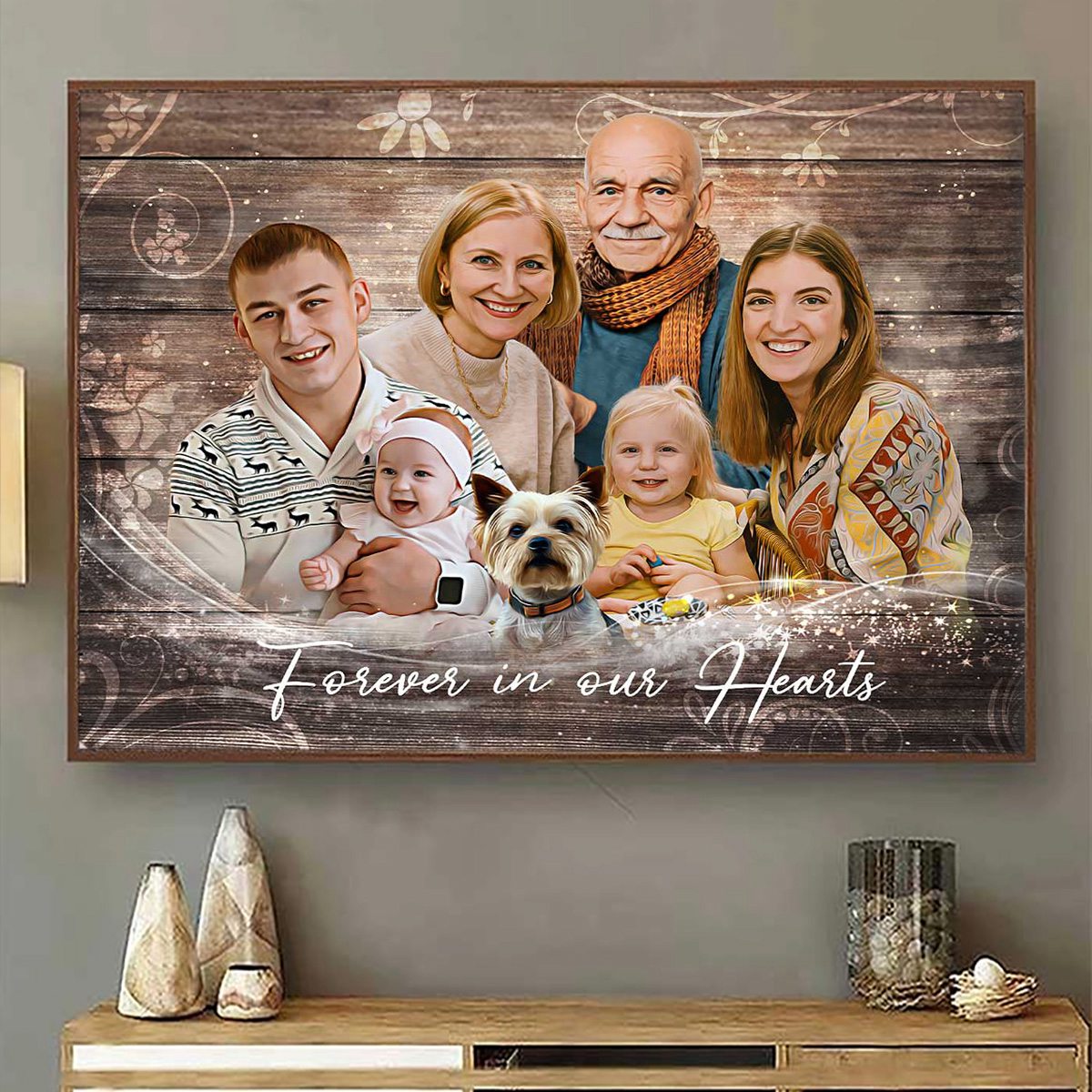 Family Portrait With Deceased Loved One, Add Deceased Love One To Photo,Combine Photos Canvas