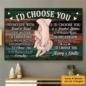 Anniversary Gift For Couples For Him For Her I Choose You Personalized Canvas/Poster