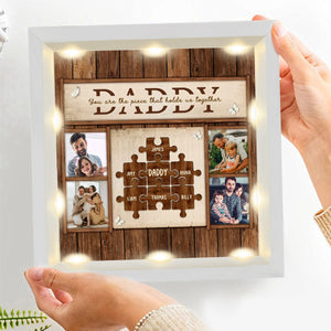 Personalized Light Shadow Box - You Are The Piece That Holds Us Together Gift For Dad