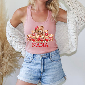 Personalized Grandma Bear With Cute Little Bear Kids Tank Top