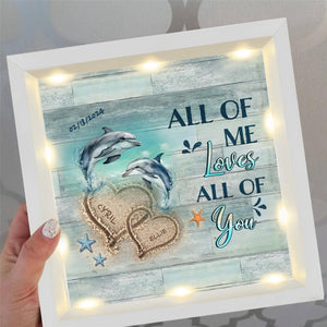 Personalized Beach and Turtles Couple Gift Light Shadow Box