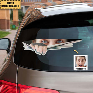 Personalized Custom Pohto Car/Window Decal/Sticker - Eyes Looking At You