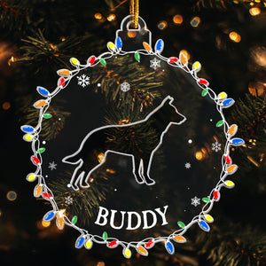 Christmas Silhouette Dog - Personalized Acrylic Ornament Gift For Dog Lover