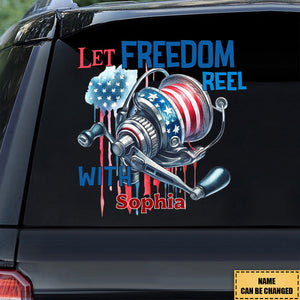 Personalized Custom Car Decal/Sticker - Let Freedom Reel With