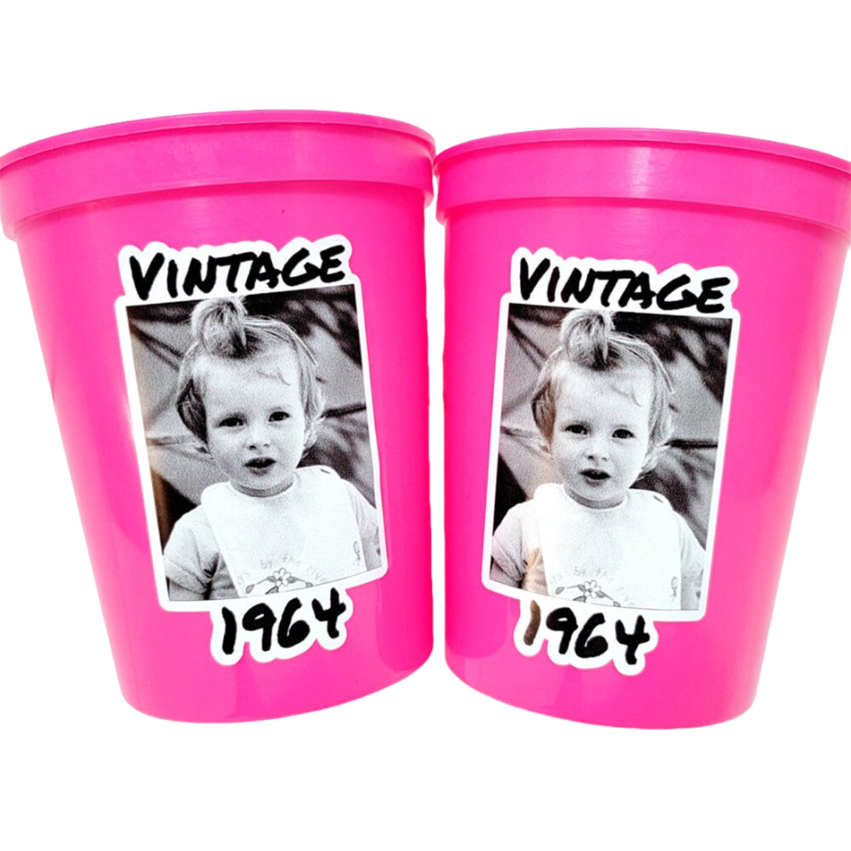 Personalized Colorful Vintage Plastic Cups Party Decorations