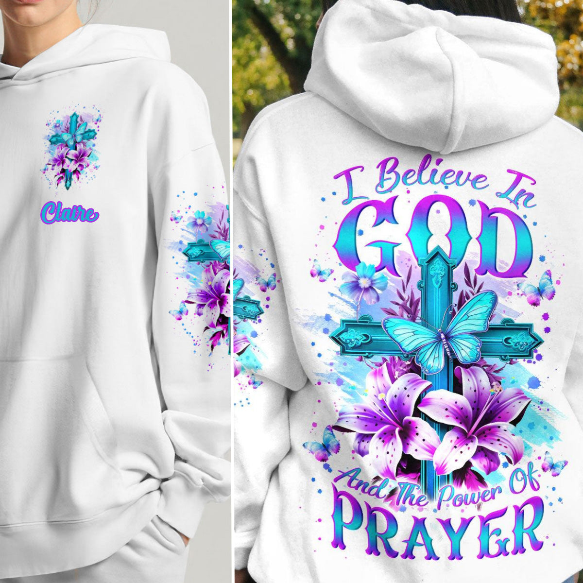 I Believe In God Women's All Over Print Hoodie