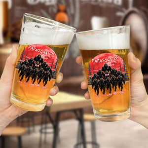 Personalized Grandpa Dad Squatch Beer Glass