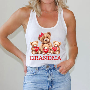 Personalized Grandma Bear With Cute Little Bear Kids Tank Top