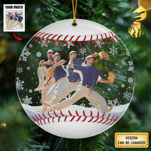 Baseball Team Christmas Ornament- Personalized Acrylic Photo Ornament