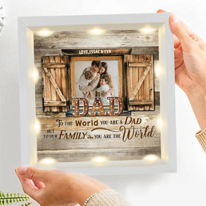 Personalized Light Shadow Box - To Our Family You are the World Father's Day Gift