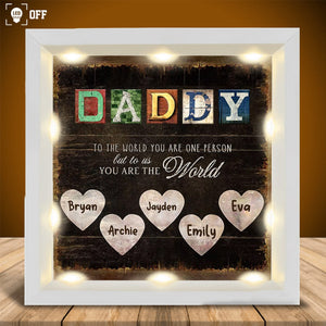 Personalized Light Shadow Box-Daddy, You Are The World