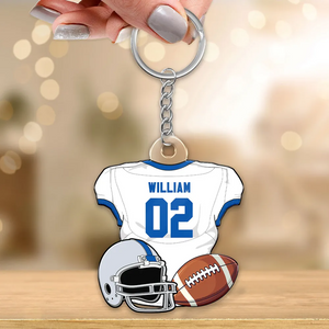 Gift For Son, Husband American Football Jersey Personalized Acrylic Keychain