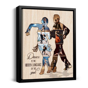 Dance Is The Hidden Language Of The Soul - Personalized Dancing Couple Photo Collage Canvas