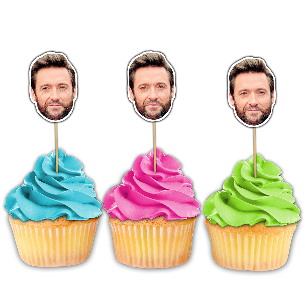 Personalized Photo Face Cutout Faces Cupcake Toppers Party Decorations