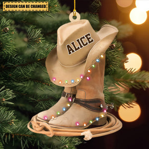 Cowboy Hat Shoes Personalized Acrylic Ornament