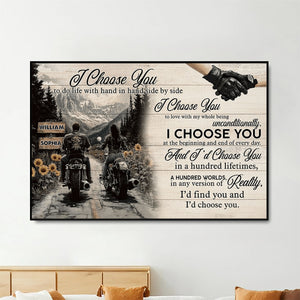 I Choose You-Personalized Vintage Couple Biker Poster