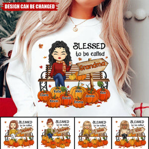 Blessed To Be Called - Family Personalized Pumpkin Sweatshirt - Autumn Gift For Grandma