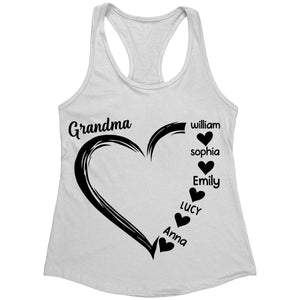 Sweet Heart Grandma, Nana, Mom Personalized Tank Top