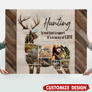 Hunting Deer Photo Collage Personalized Canvas, Gifts For Hunting Man