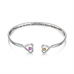 Personalized Birthstones Bracelet For Bestie, Best Friend - Thank You For Being My Unbiological Sister