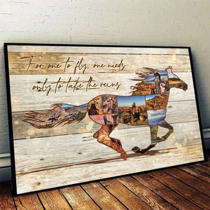 Personalized Horse Photo Collage Poster - To ride a Horse is to Ride the Sky