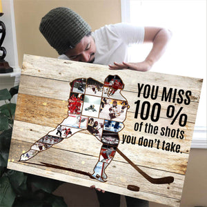 Personalized Hockey Player Photo Collage Poster, Hockey Coach Gift, Personalized Ice Hockey Sport Gift