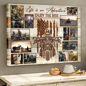 Personalized Motorcycle Collage Canvas Poster, Best Gift For Motorcycle Riders