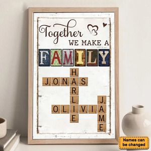 Personalized Together We Make a Family Crossword Art Poster