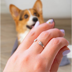 Personalized paw hug ring for pet lover