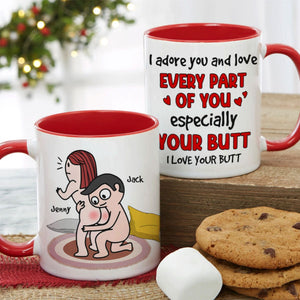 I Adore You - Personalized Christmas Funny Couple Mug, Valentine's Gift